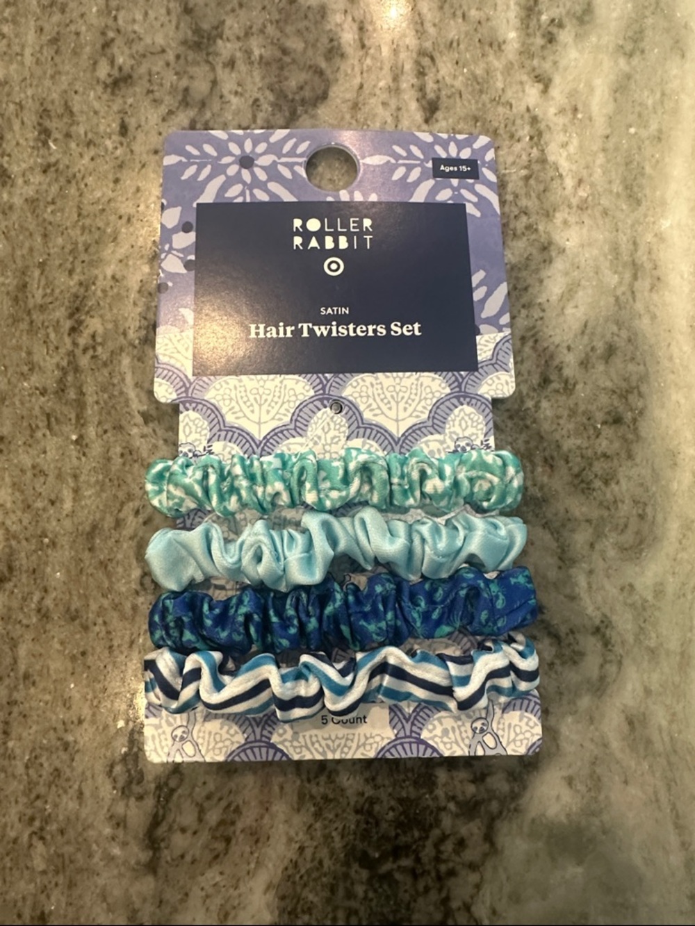 Roller Rabbit Satin Hair Twisters Set - Teal & Aqua Mix